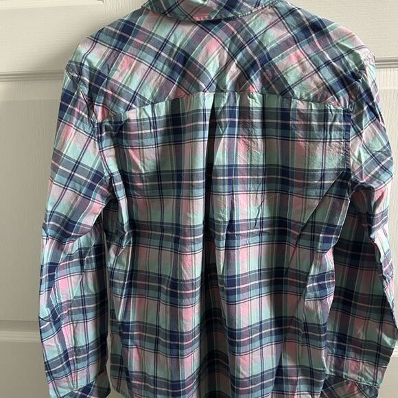 Southern Tide Plaid 100% Cotton 3/4 Button Down Shirt - Picture 5 of 7